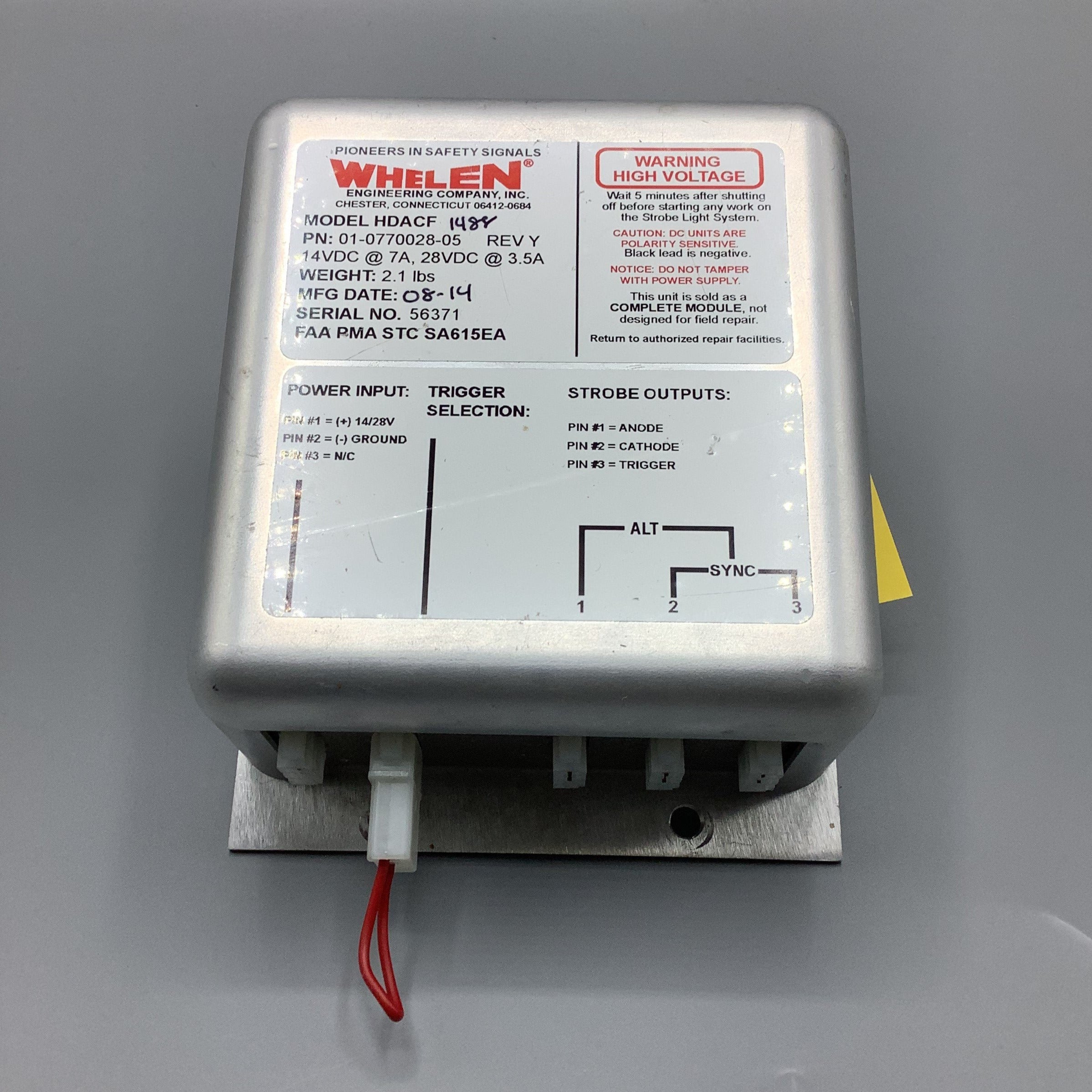 Whelen Strobe Light Power Supply - Part Number: 01-0770028-05